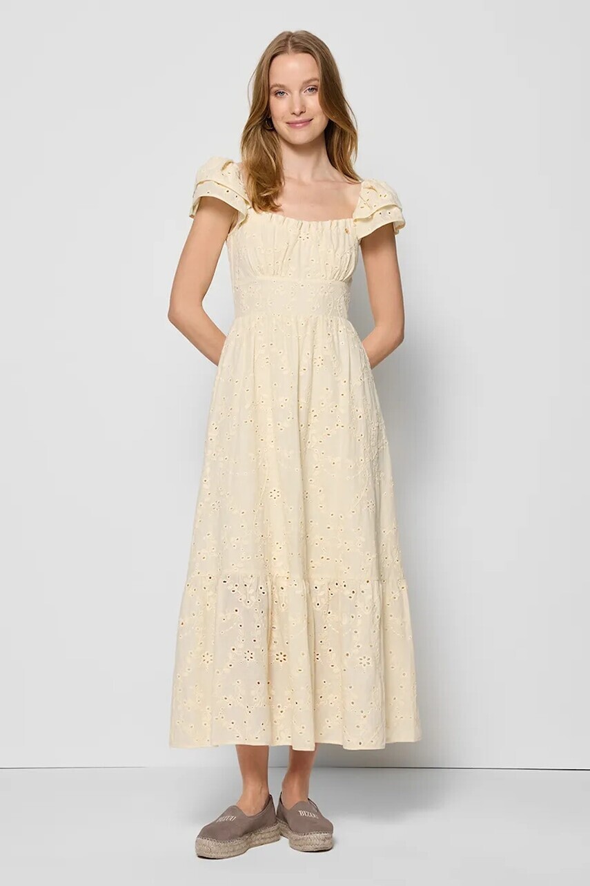 Šaty Bizuu CORSICA žltá farba, maxi, áčkový strih, CORSICA ŻÓŁTY