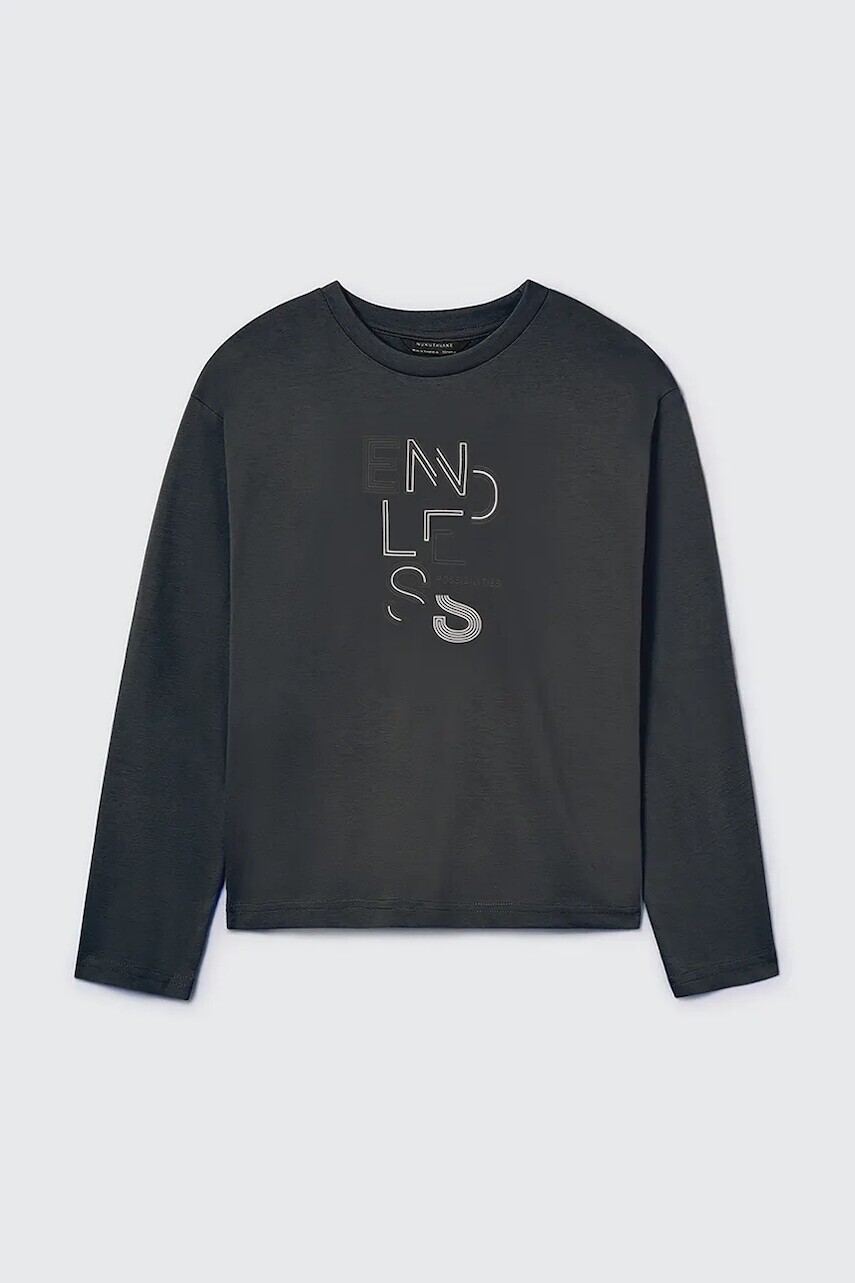 Tričko s dlhým rukávom Mayoral čierna farba, 842