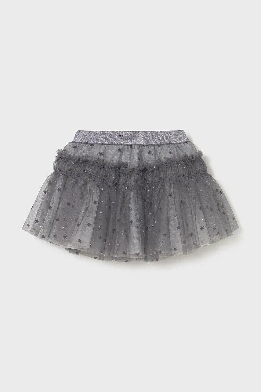 Dievčenská sukňa Mayoral šedá farba, mini, áčkový strih, 2901