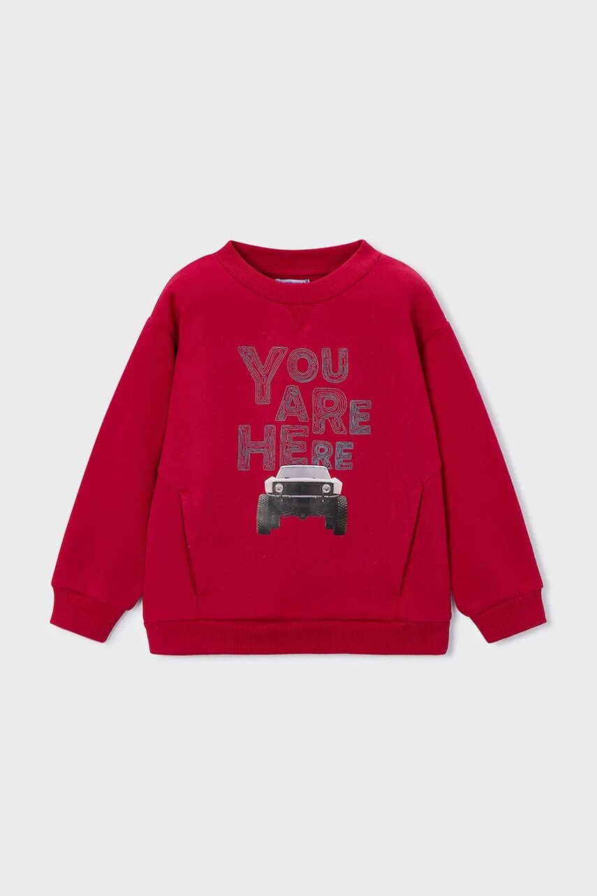 Detská blúzka Mayoral červená farba, s potlačou, 4404