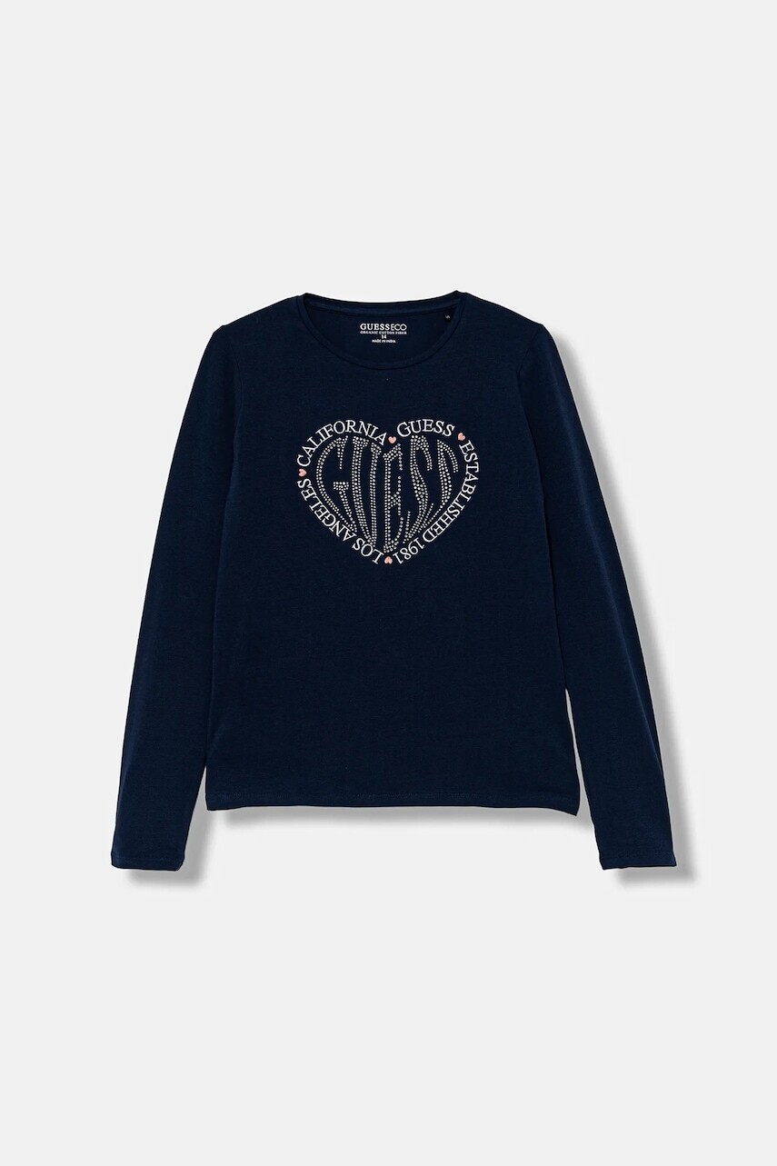 Tričko s dlhým rukávom Guess tmavomodrá farba, J5YI38 K6YW4