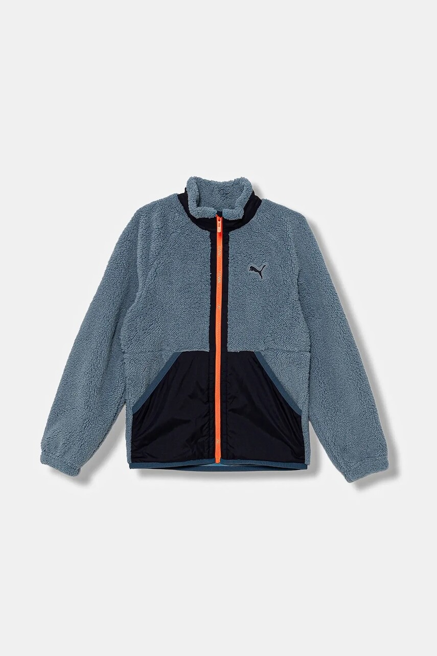 Detská bunda Puma Hybrid Sherpa Jacket modrá farba, 688405