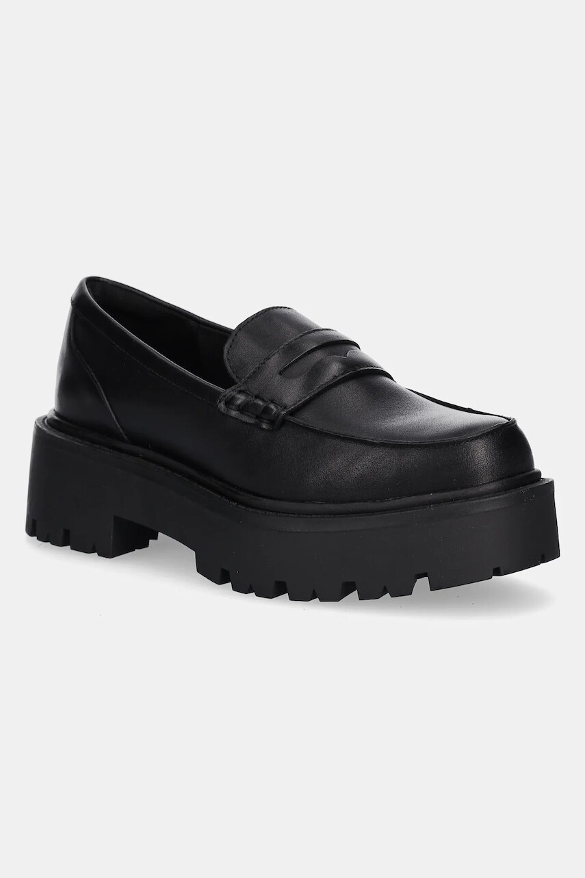 Kožené mokasíny Aldo CADAYCIA čierna farba, na platforme, 13804487