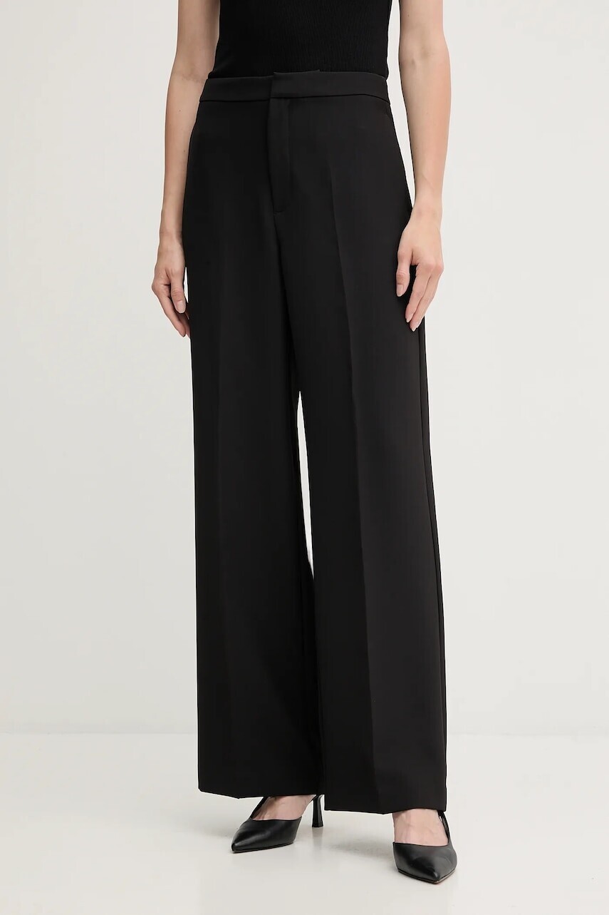 Nohavice Mos Mosh Leya čierna farba, široké, vysoký pás, 166670