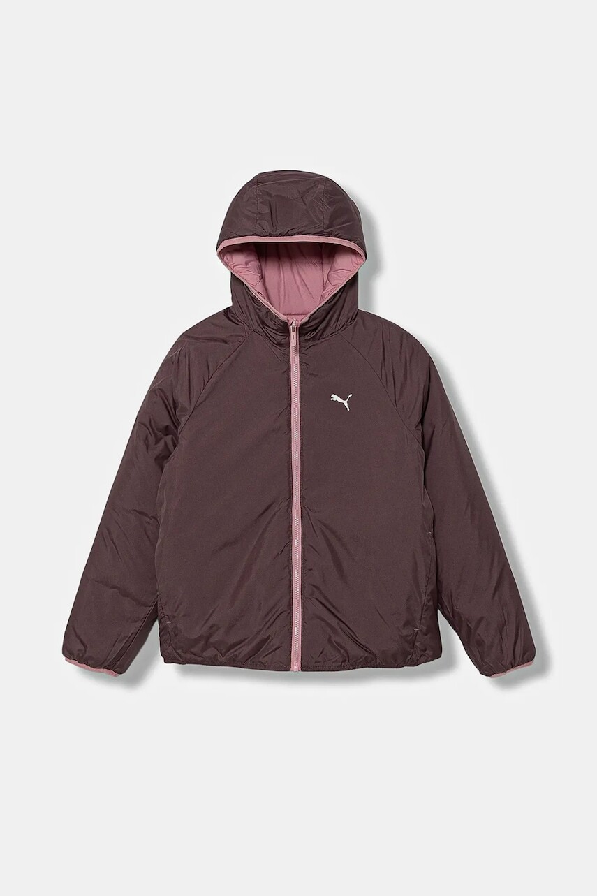 Detská obojstranná bunda Puma Reversible Puffer Jacket ružová farba, 688407