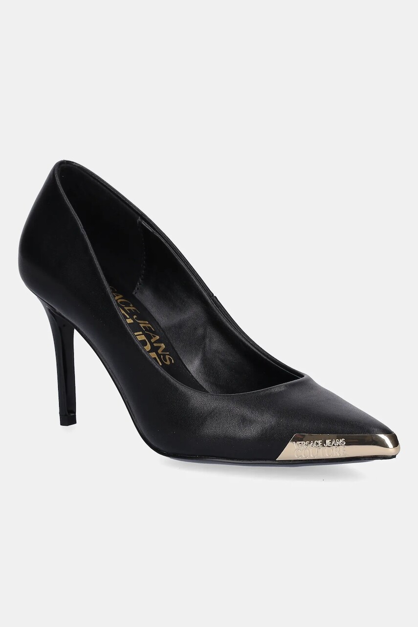 Kožené lodičky Versace Jeans Couture čierna farba, 79VA3S50 ZP127 899