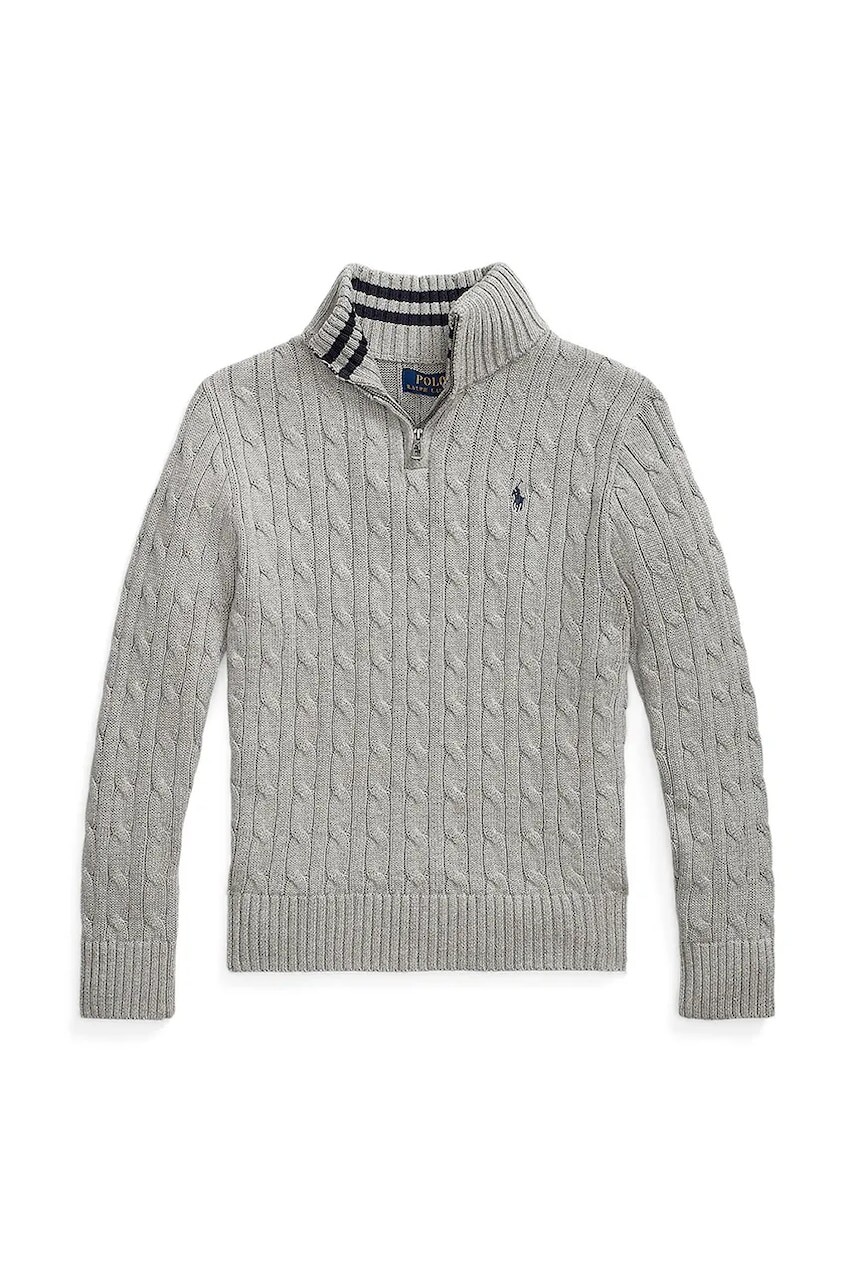 Bavlnený sveter Polo Ralph Lauren šedá farba, 323868894010