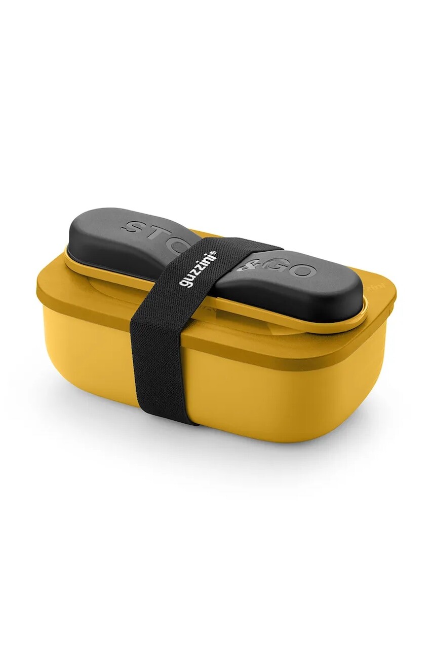 Lunchbox s príborom Guzzini Store&Go 900 ml žltá farba