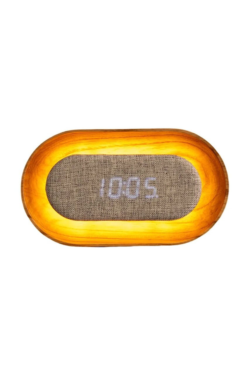 Led budík Gingko Design Lumos 15 cm biela farba