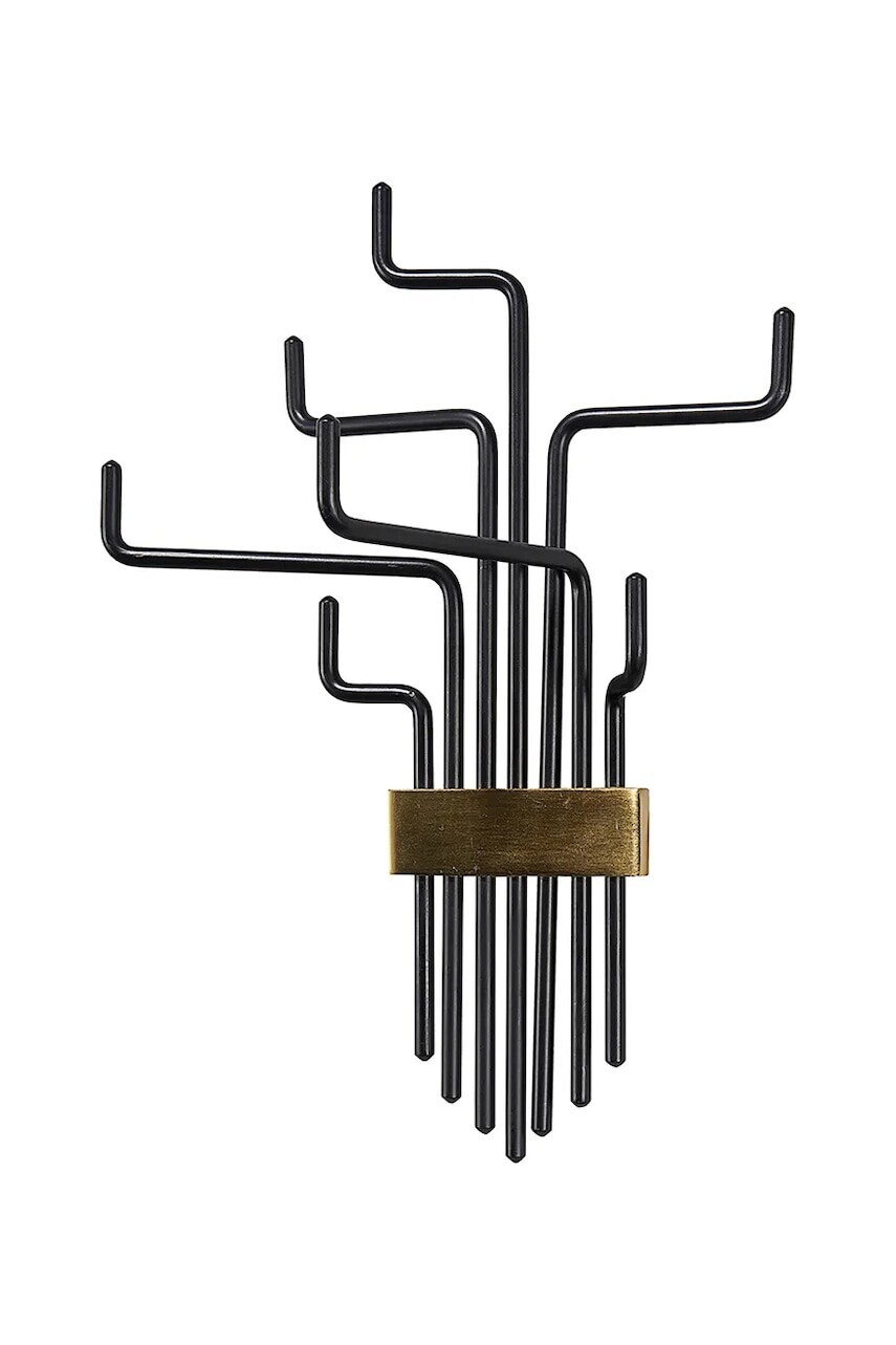 Nástenný vešiak House Doctor HDPipes 42,5 cm čierna farba