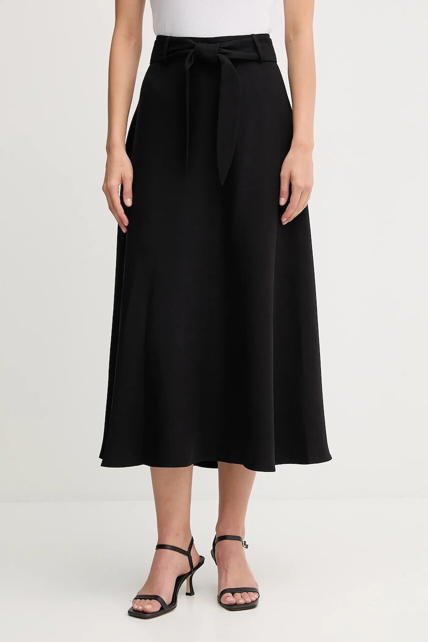 Sukňa Dkny čierna farba, maxi, áčkový strih, UE5S8896