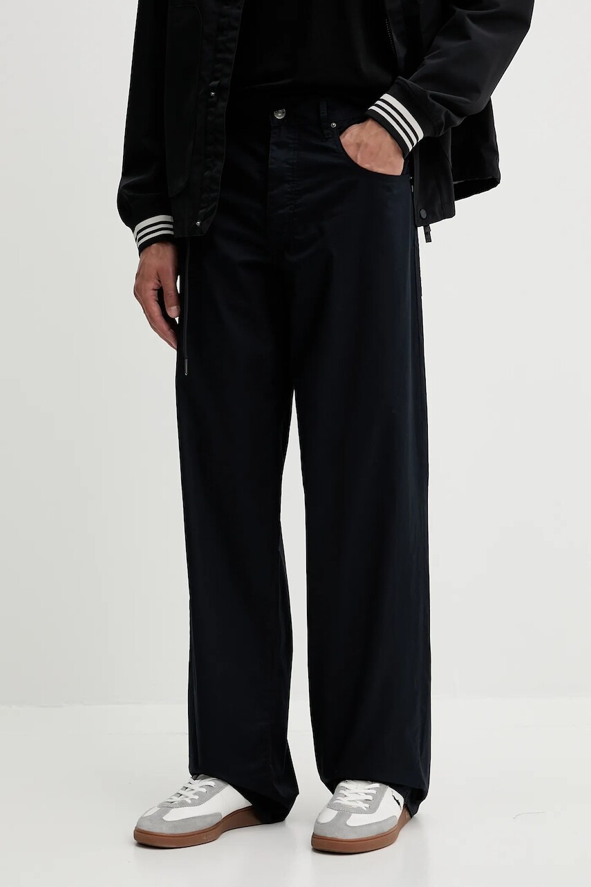 Bavlnené nohavice Armani Exchange tmavomodrá farba, rovný strih, XM000076 AF11882