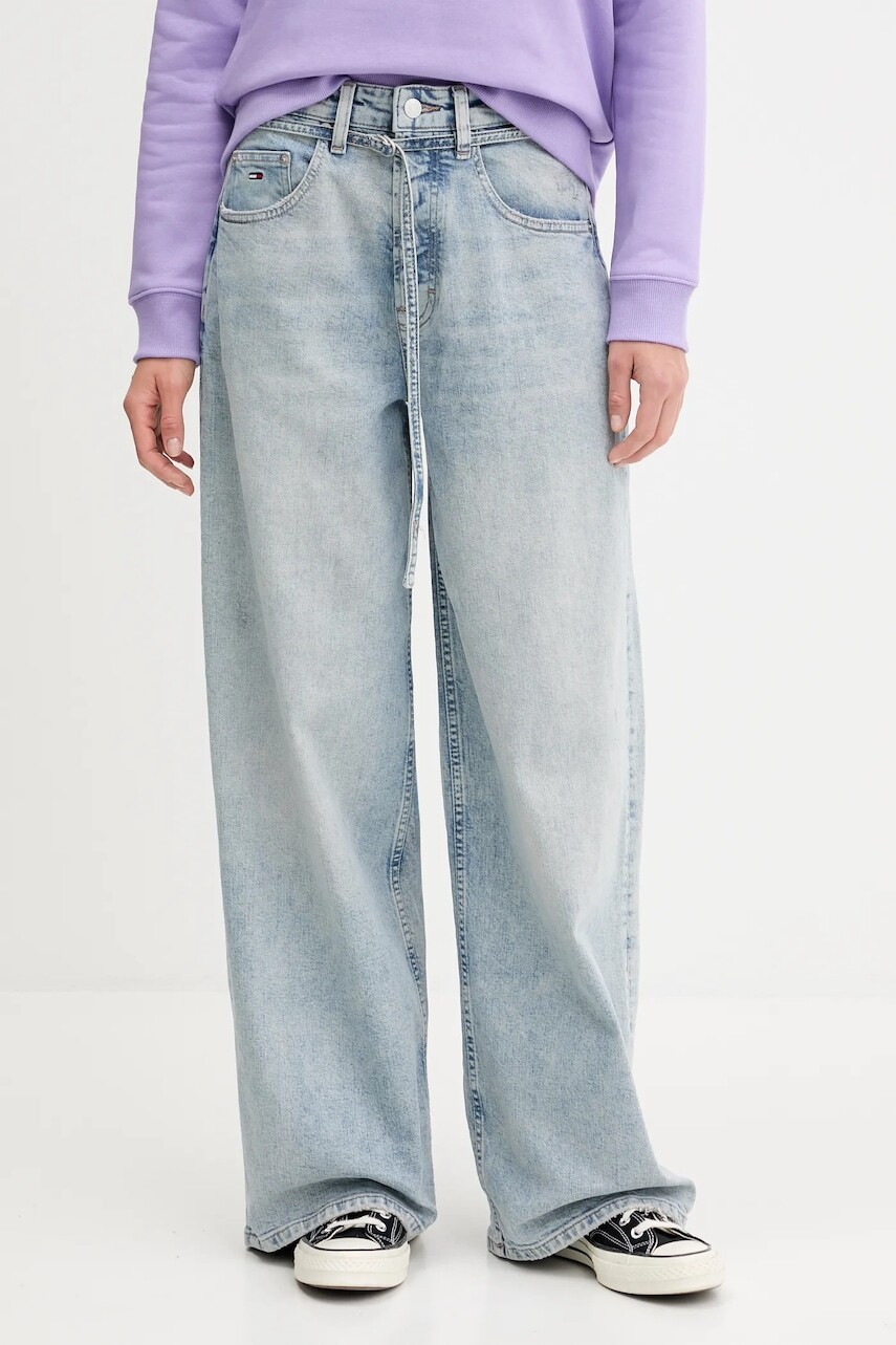 Rifle Tommy Jeans modrá farba, DW0DW20473