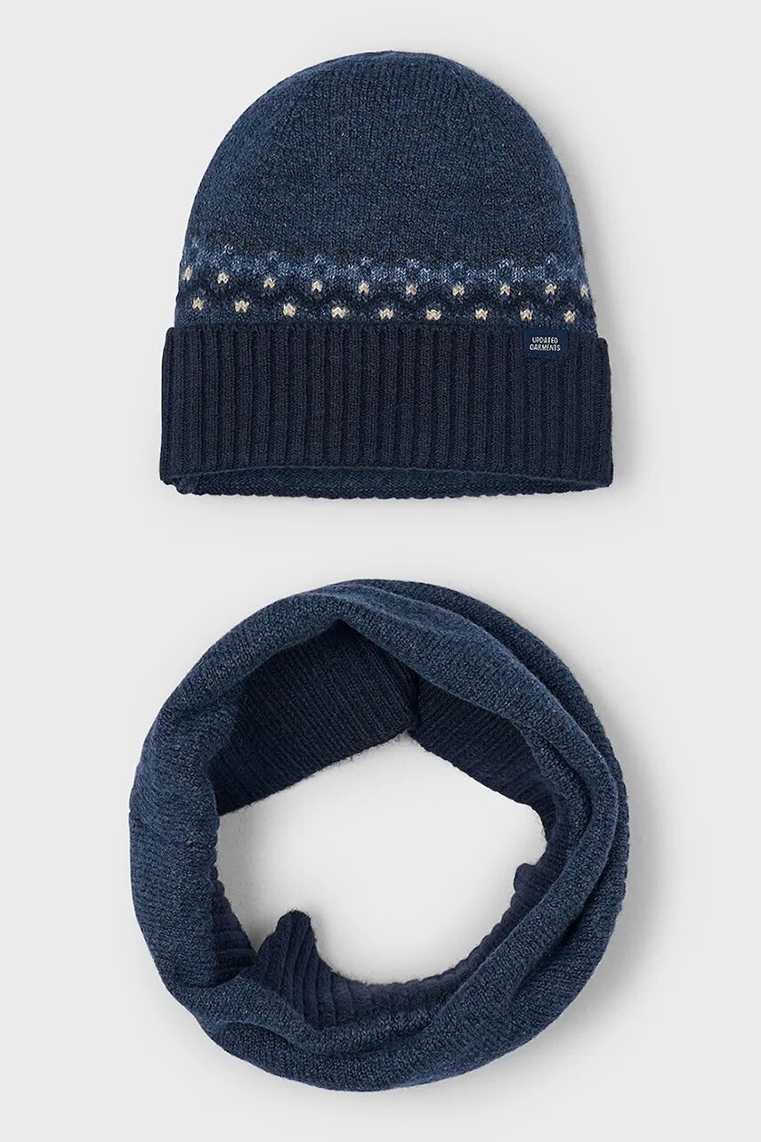 Detská čiapka a šál komín Mayoral tmavomodrá farba, 10069