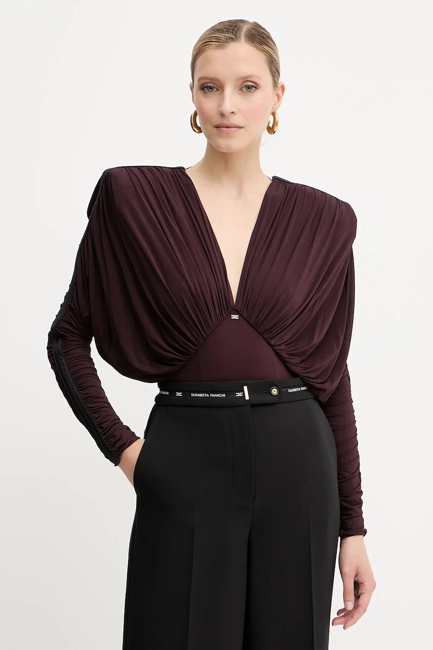 Body Elisabetta Franchi bordová farba, jednofarebné, BO00556E2