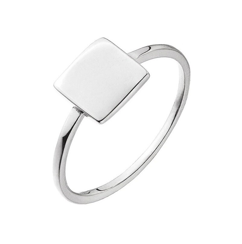 Evolution Group Minimalistický strieborný prsteň Štvorček 65018 52 mm