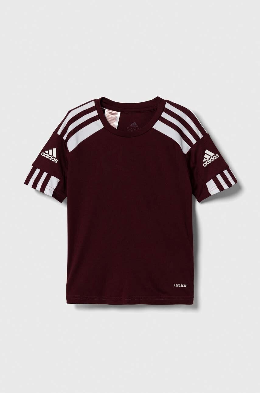 Detské tričko adidas Performance bordová farba, vzorované