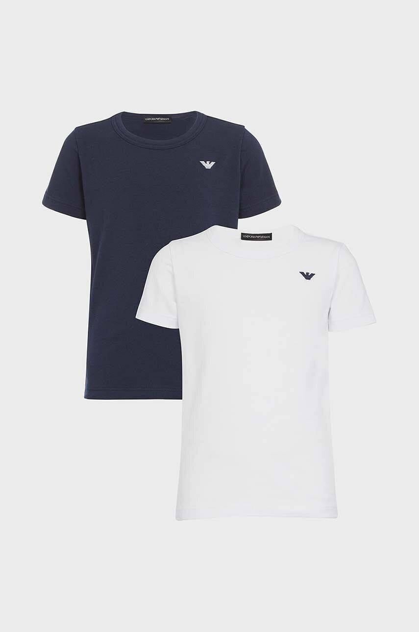 Detské tričko Emporio Armani 2-pak biela farba, jednofarebné