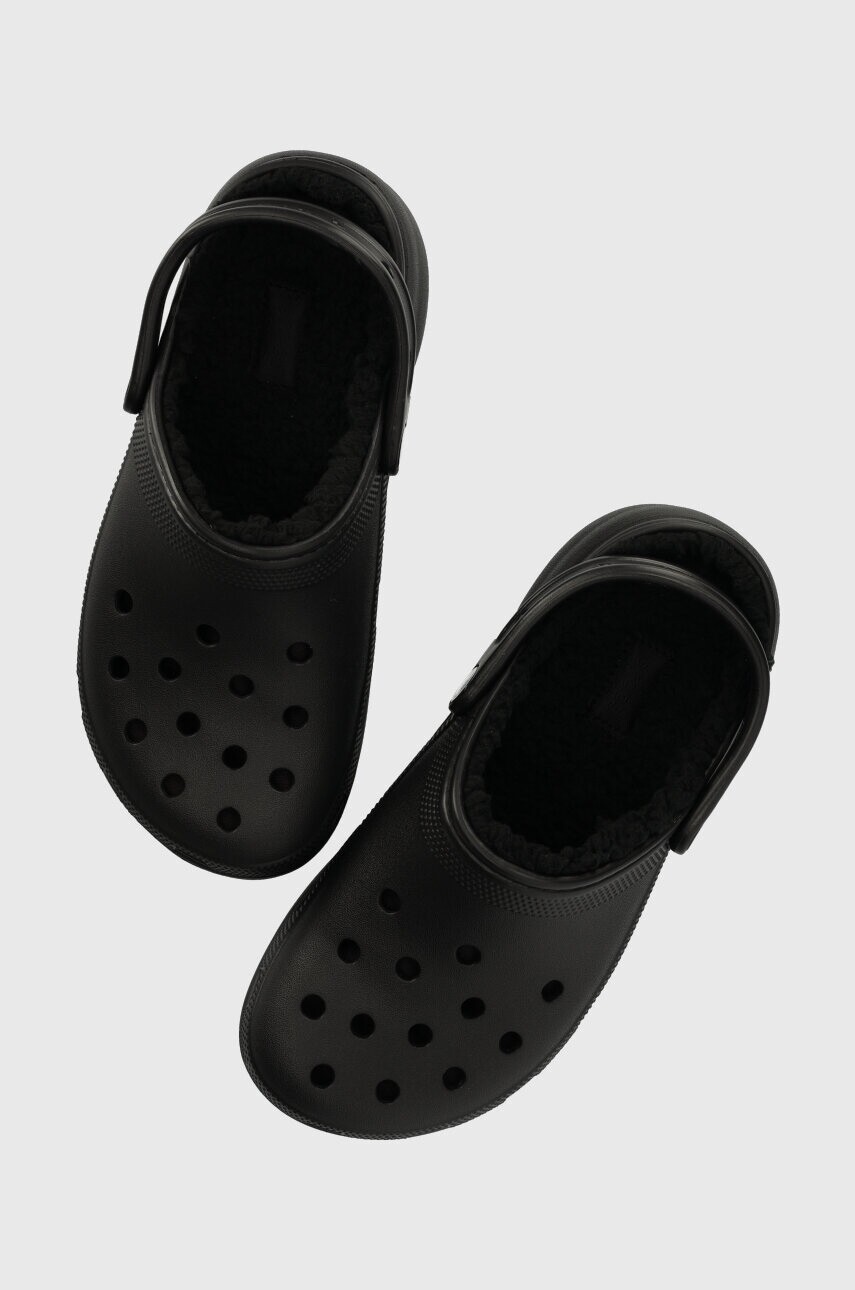 Šľapky Crocs Classic Platform Lined Clog dámske, čierna farba, na platforme, 207938