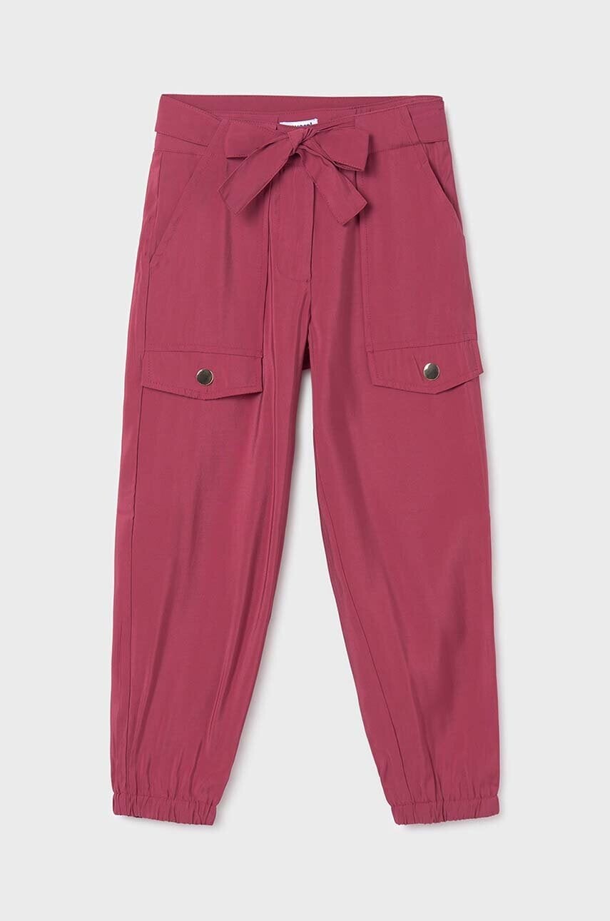 Detské nohavice Mayoral bordová farba, jednofarebné