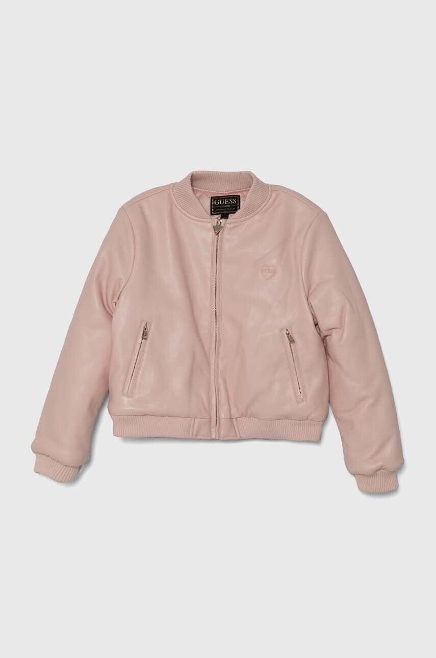 Detská bunda bomber Guess ružová farba, J4YL13 WE8D0