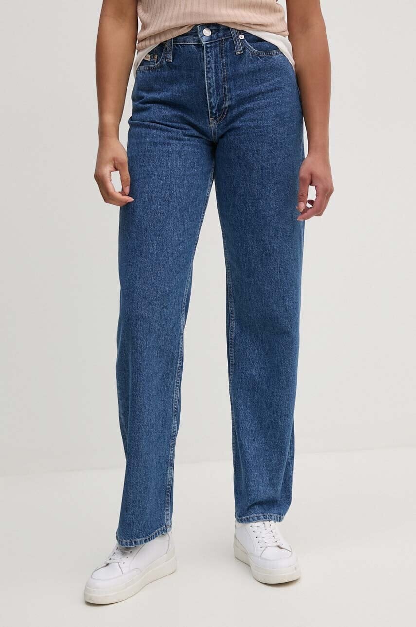 Rifle Calvin Klein Jeans dámske, vysoký pás, J20J224383