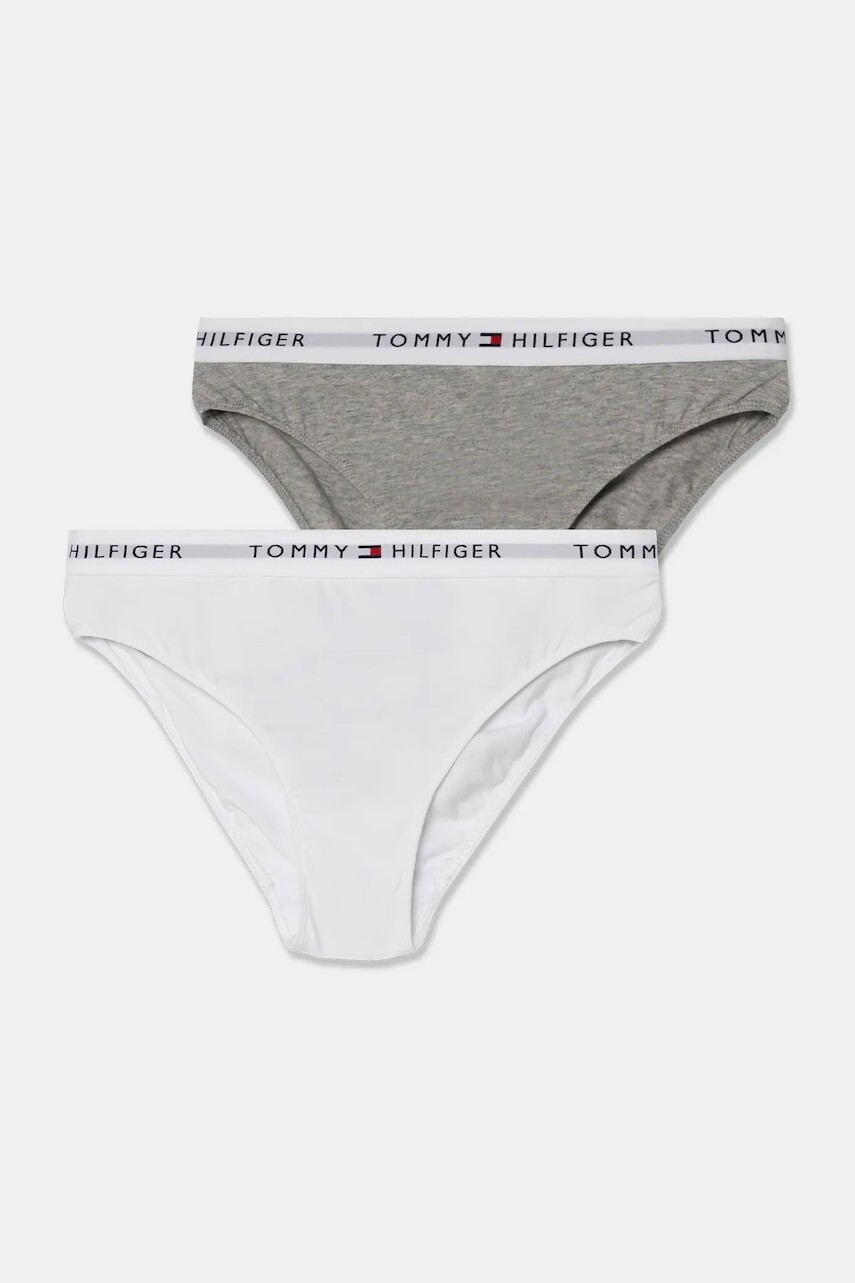 Detské nohavičky Tommy Hilfiger 2-pak šedá farba, UG0UG00750