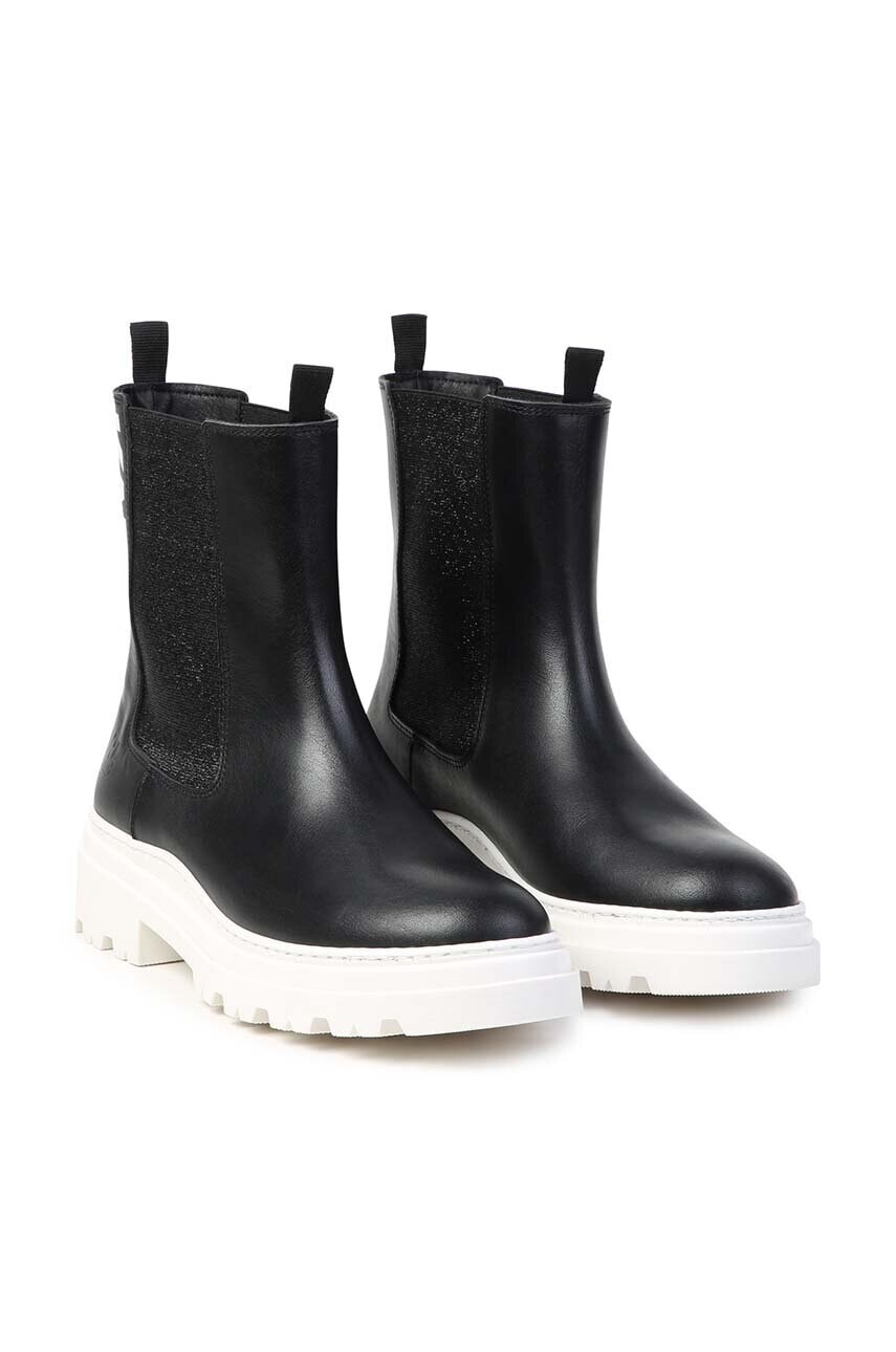 Detské kožené topánky chelsea Karl Lagerfeld čierna farba, Z30308