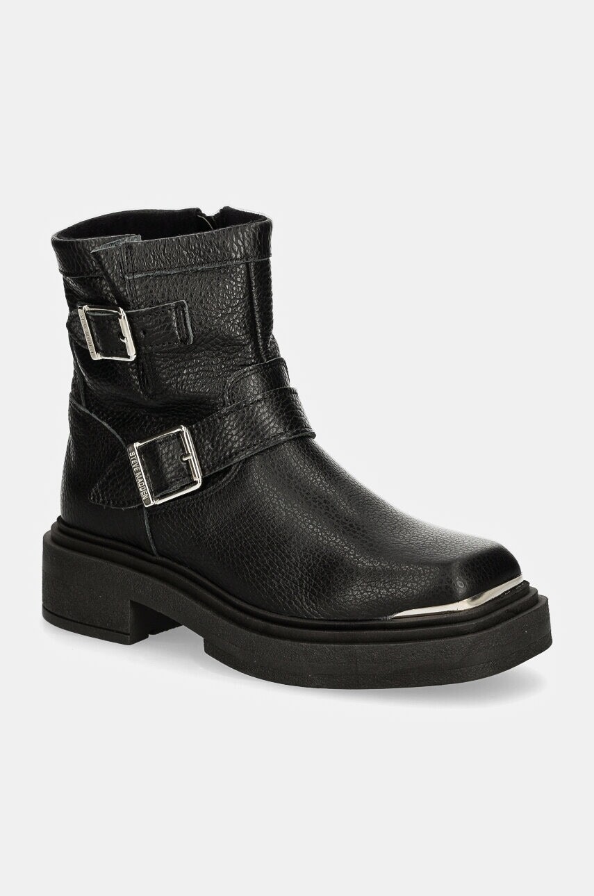 Kožené členkové topánky Steve Madden Choice dámske, čierna farba, na platforme, jemne zateplené, SM11003227