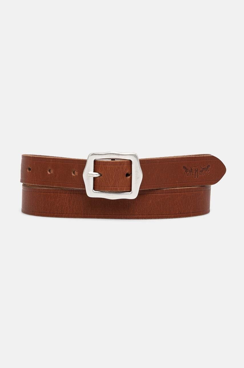 Kožený opasok Levi's dámsky, hnedá farba, D7866-0002