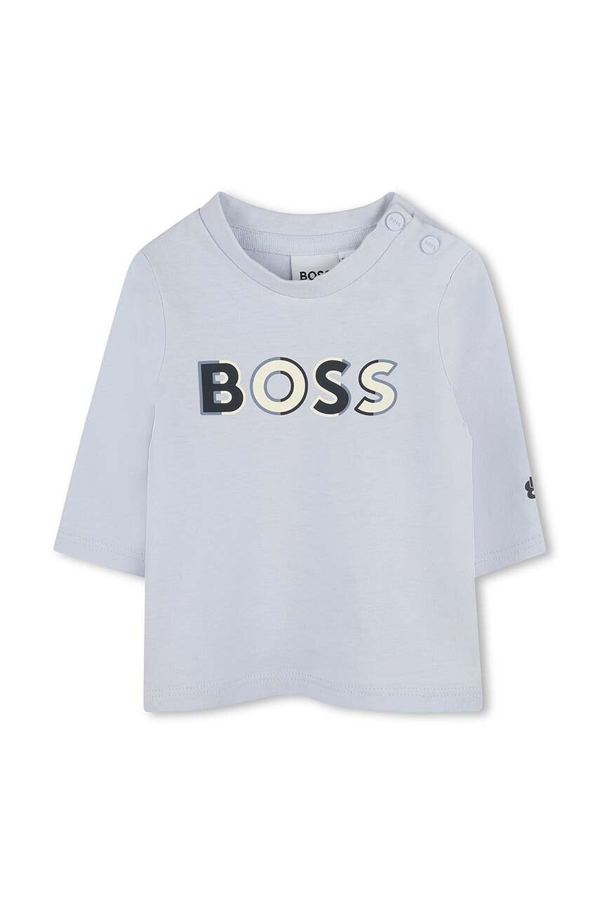 Tričko s dlhým rukávom pre bábätká BOSS s potlačou, J51044