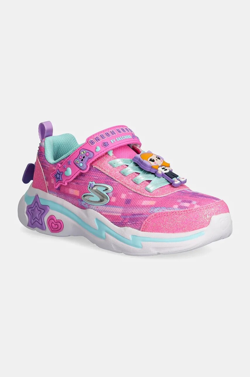 Detské tenisky Skechers SNUGGLE SNEAKS ružová farba, 302214L