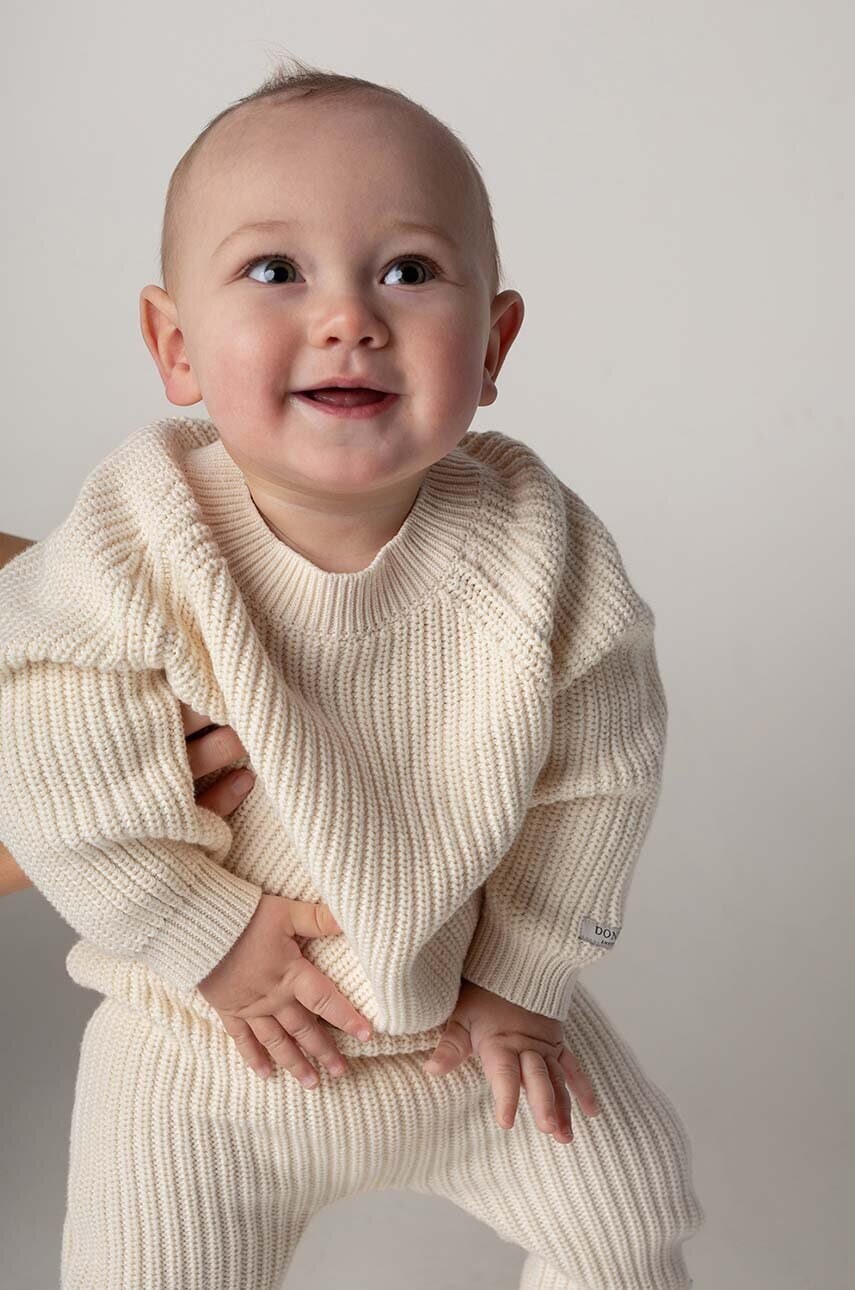 Detský bavlnený svetrík Donsje Jade Sweater béžová farba, 4090200