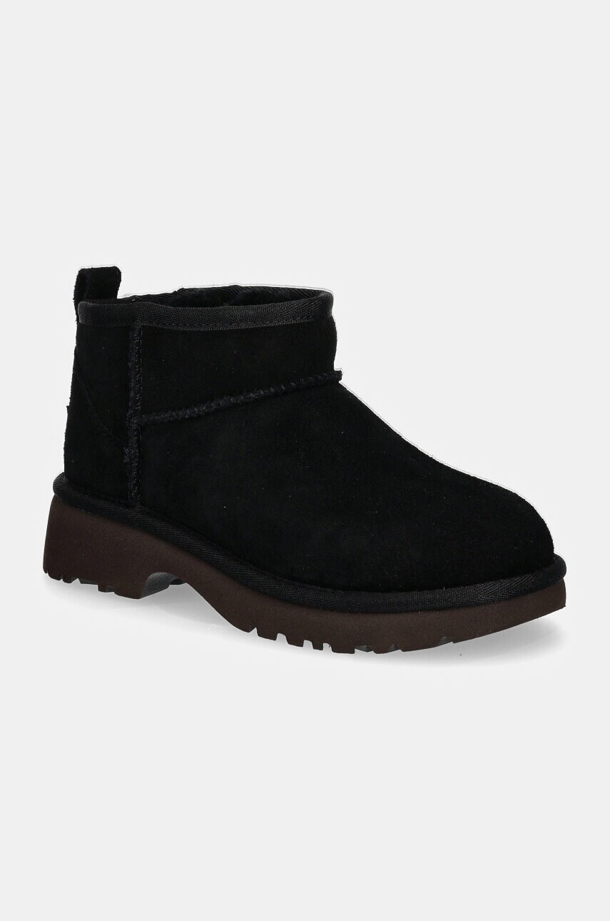 Detské semišové snehule UGG KIDS CLASSIC ULTRA MINI NEW HEIGHTS čierna farba, 1157732K