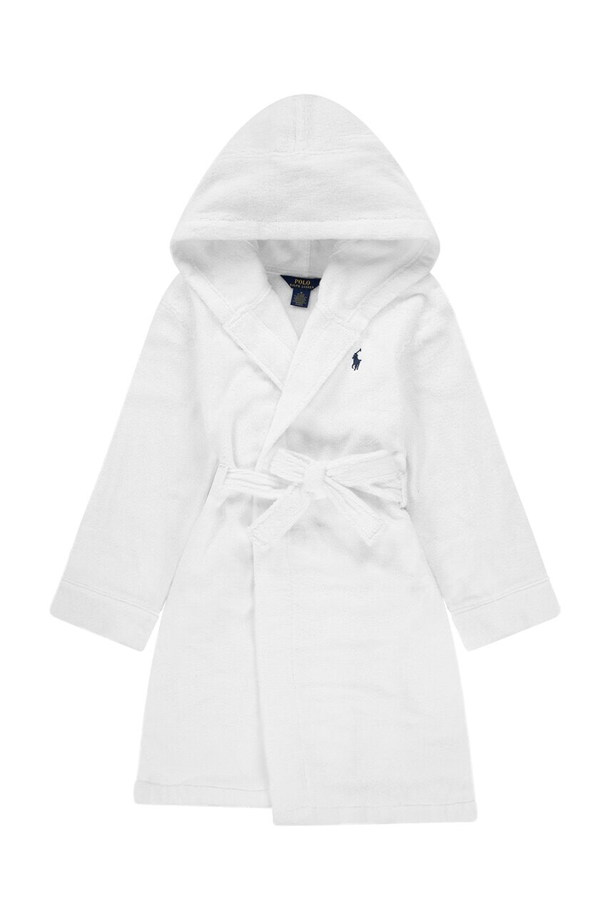 Detský bavlnený župan Polo Ralph Lauren biela farba, 9P0188