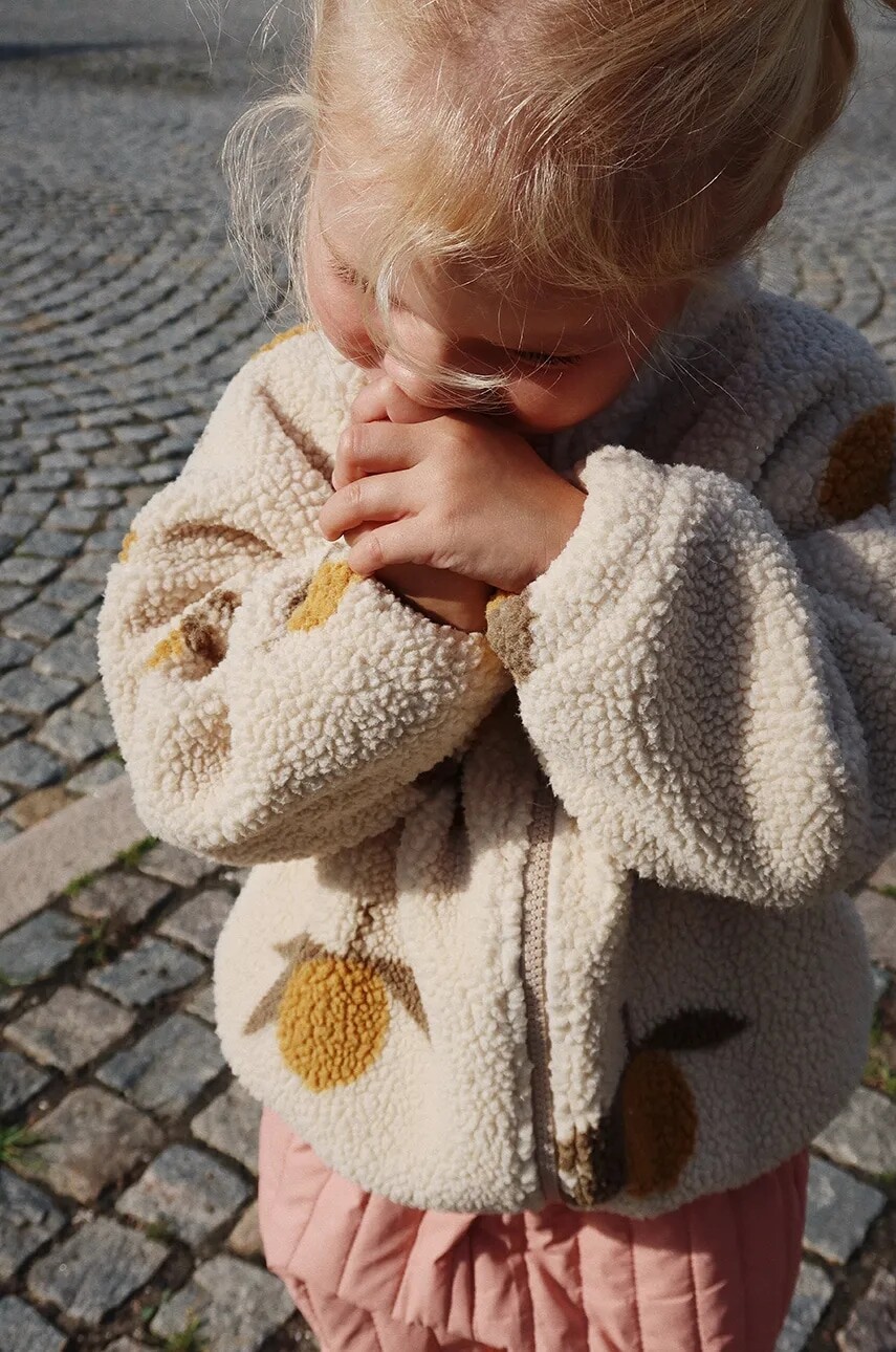 Detská bunda Konges Sløjd JODY TEDDY JACKET GRS béžová farba, KS101242