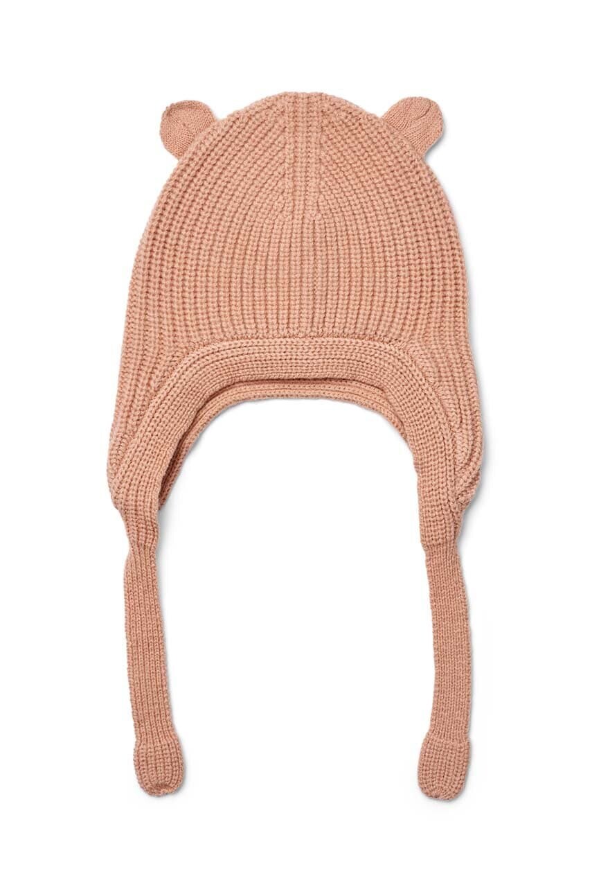 Detská vlnená čiapka Liewood Aviana Baby Bonnet oranžová farba biela, vlnená, LW19415