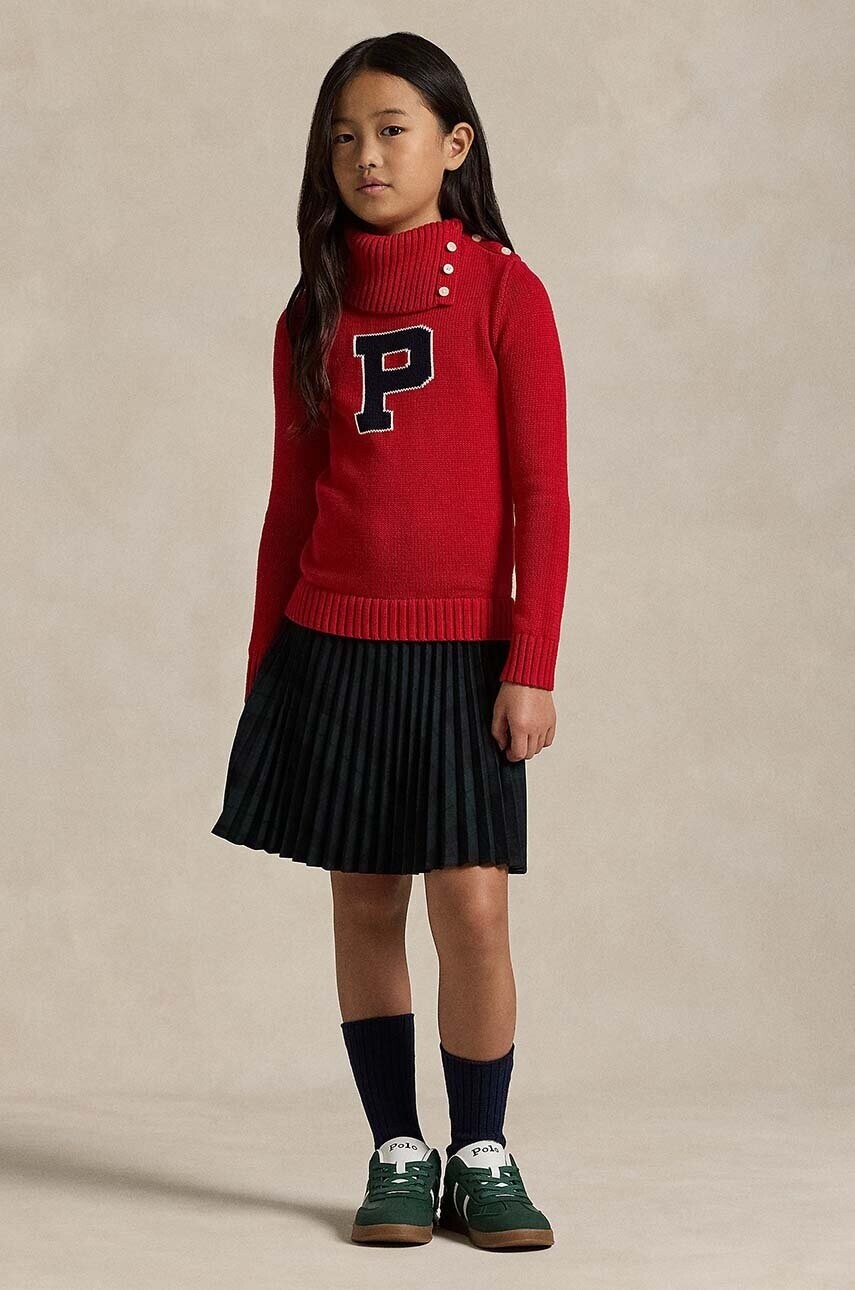 Dievčenské šaty Polo Ralph Lauren červená farba, mini, áčkový strih, 313950816001