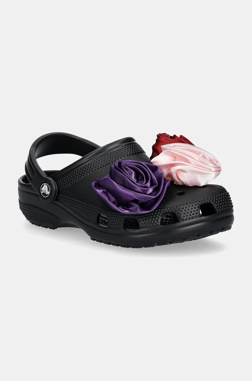 Šlapky Crocs Classic Rossete Clog dámske, čierna farba, 210388