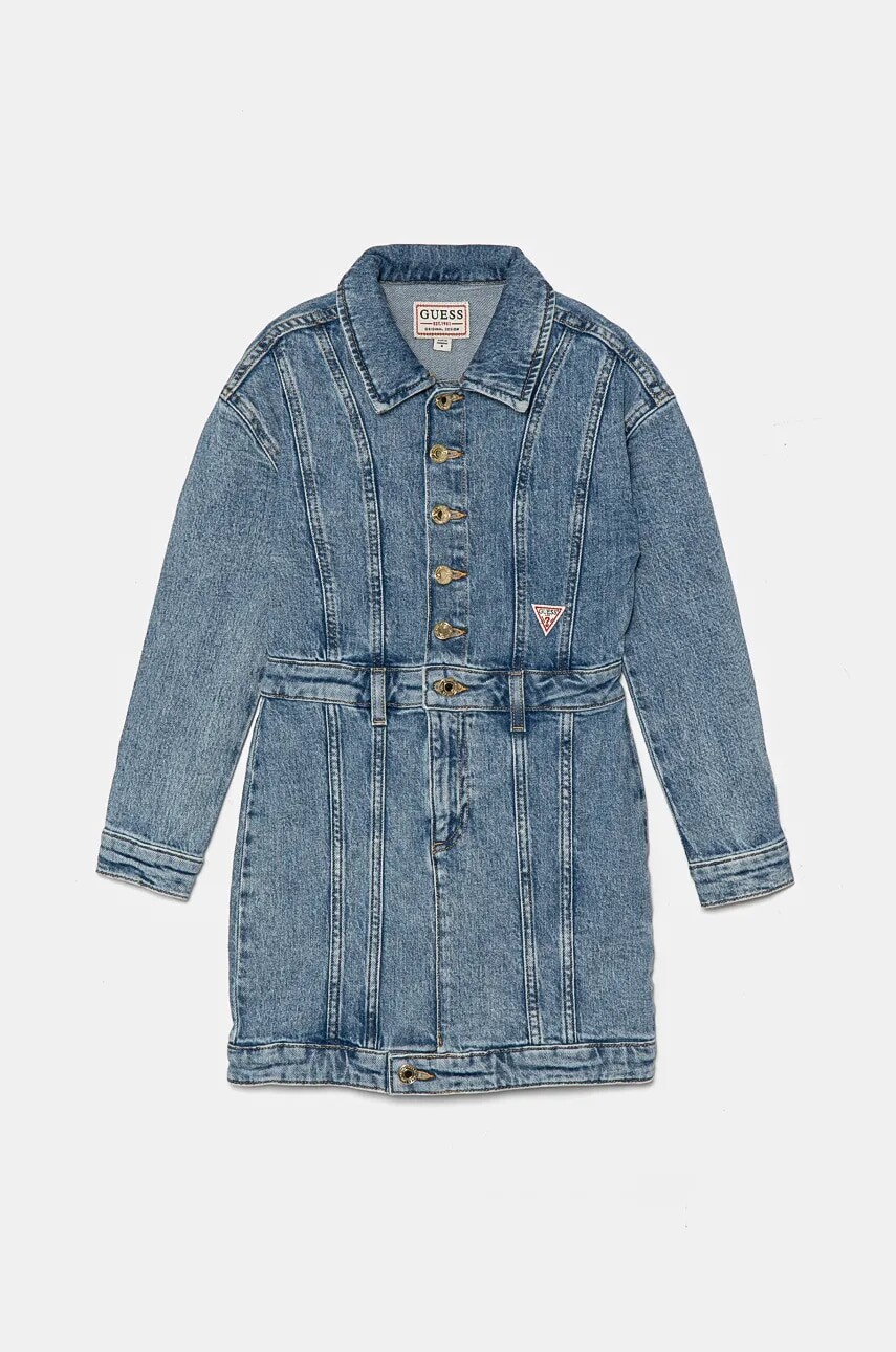 Dievčenské rifľové šaty Guess mini, rovný strih, J4YK26 D4WF0