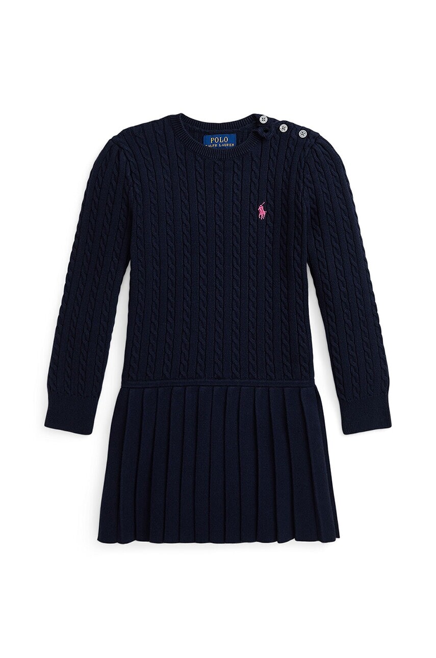 Dievčenské šaty Polo Ralph Lauren tmavomodrá farba, mini, rovný strih, 312950782002
