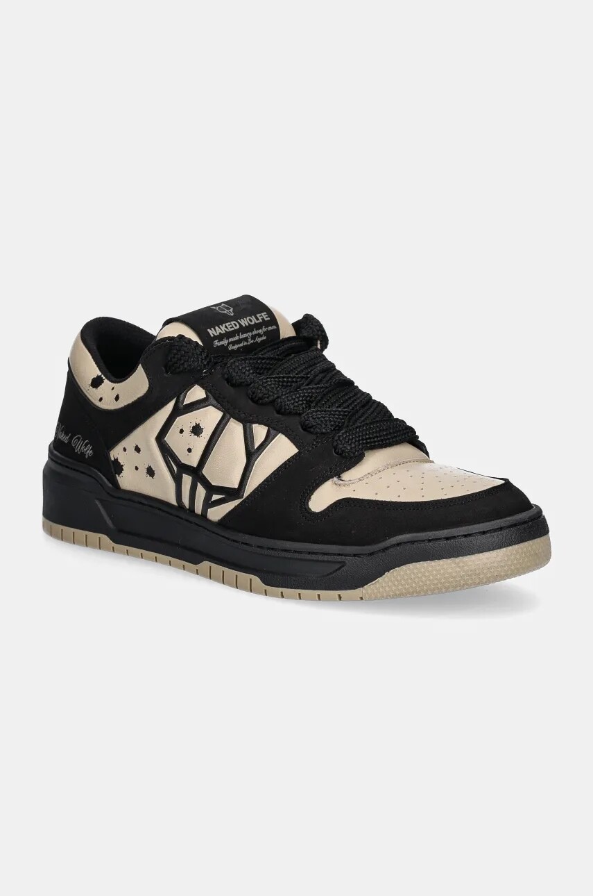 Kožené tenisky Naked Wolfe CM-00 čierna farba, CM-00 Black Nubuck Latte Lth