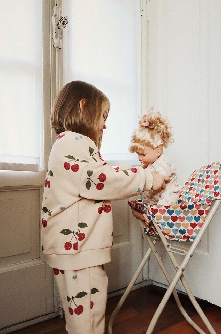 Detská mikina Konges Sløjd LOU SWEATSHIRT OCS béžová farba, vzorovaná, KS101568