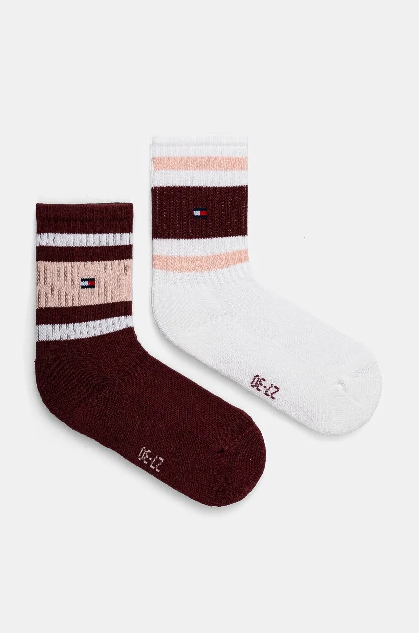 Detské ponožky Tommy Hilfiger 2-pak bordová farba, 701229942