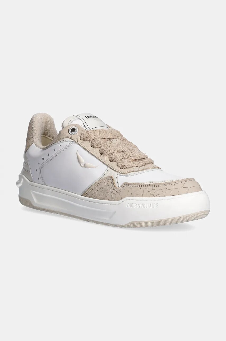 Kožené tenisky ZADIG&VOLTAIRE Wings biela farba, SWSN00523