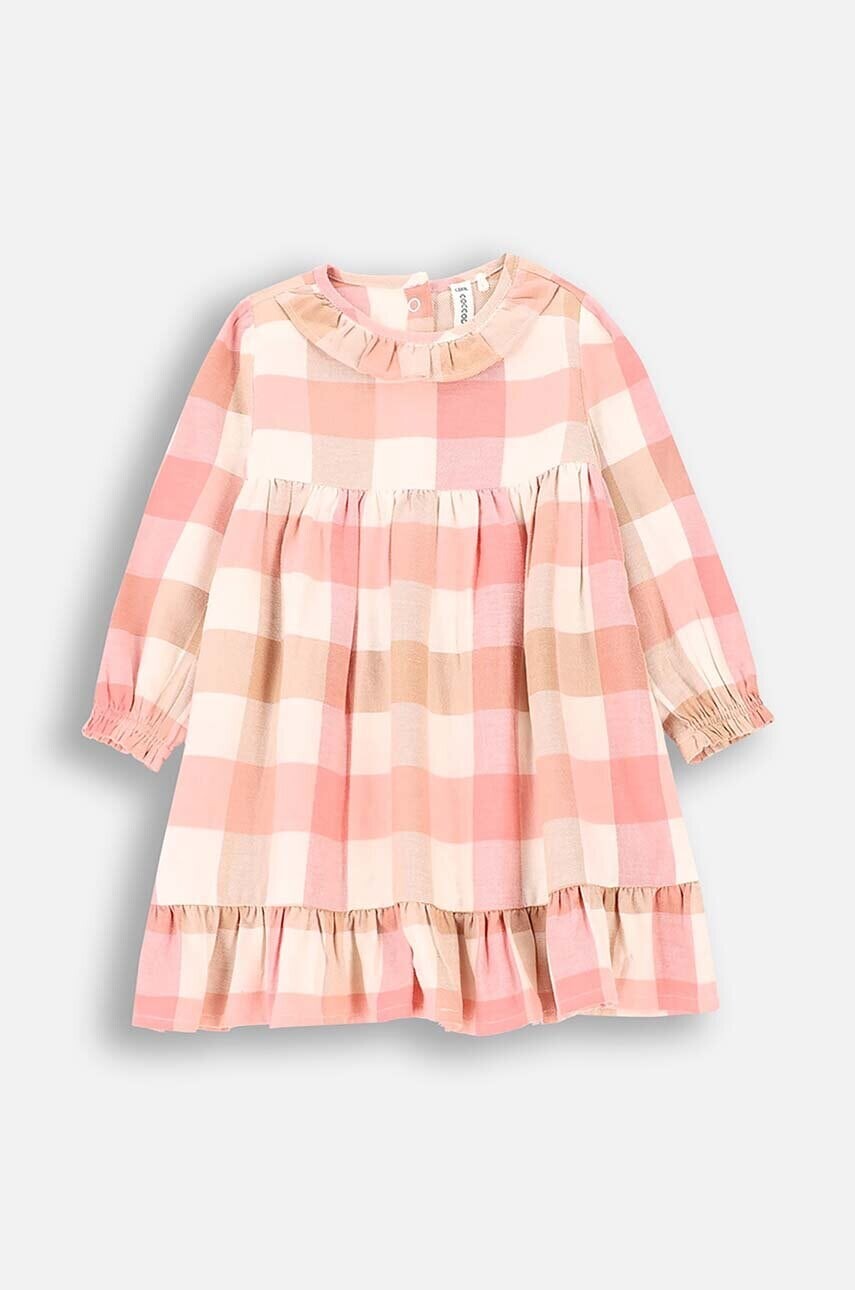 Detské bavlnené šaty Coccodrillo biela farba, mini, áčkový strih, FLOWERS GIRL NEWBORN