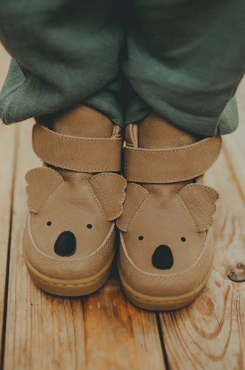 Detské kožené tenisky Donsje Mika Sneakers Koala béžová farba, 2024803