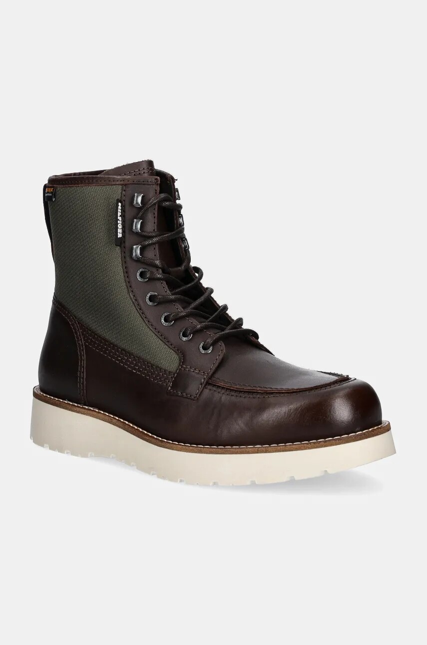 Topánky Tommy Hilfiger TH AMERICAN MIX CORDURA BOOT pánske, hnedá farba, FM0FM05196