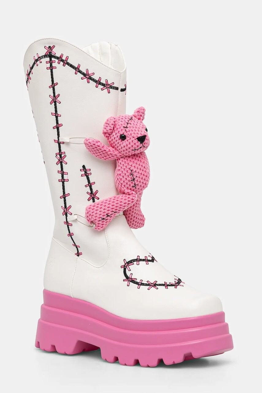 Vysoké čižmy Koi Footwear dámske, biela farba, na platforme, jemne zateplené, SWD-75