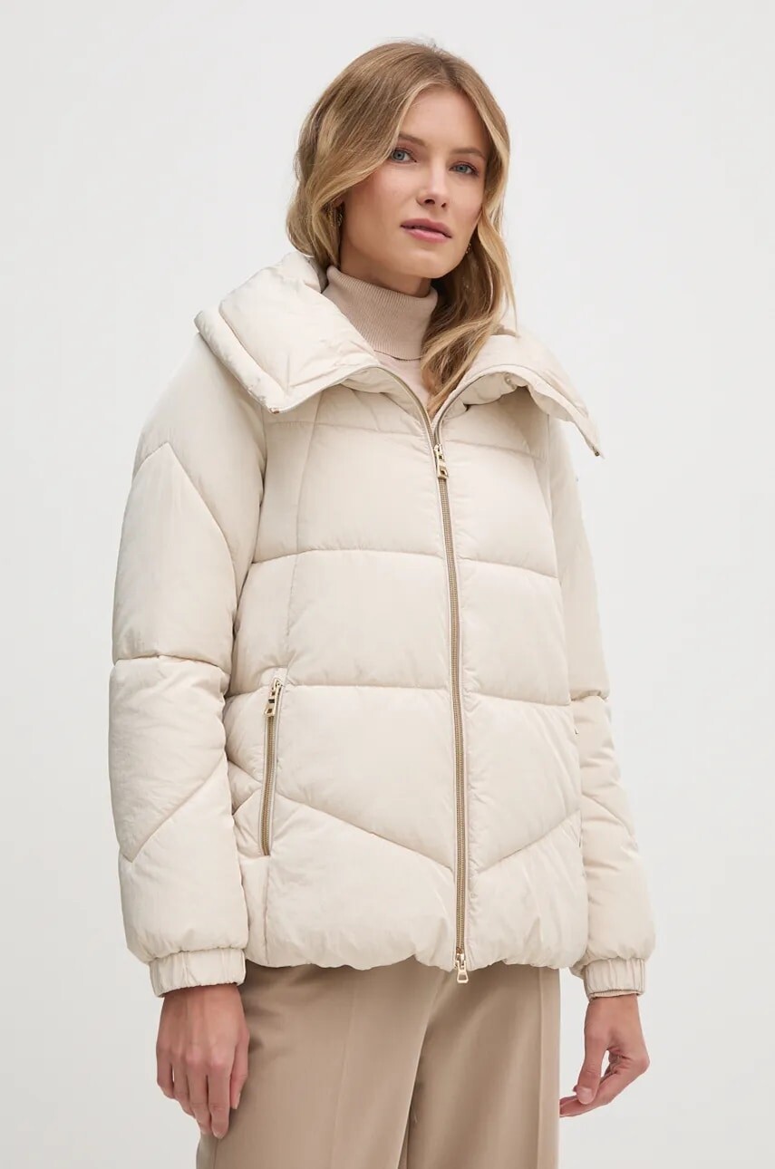 Bunda Geox dámska, béžová farba, zimná, W4628G-T3133-F1723
